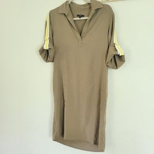 Drew Gray Green Roll Tab Sleeve Collared Kiko Dress Small Casual Shirtdress